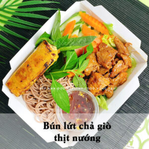 Bún lứt chả giò thịt nướng
