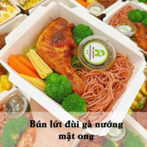 Bún lứt đùi gà nướng mật ong