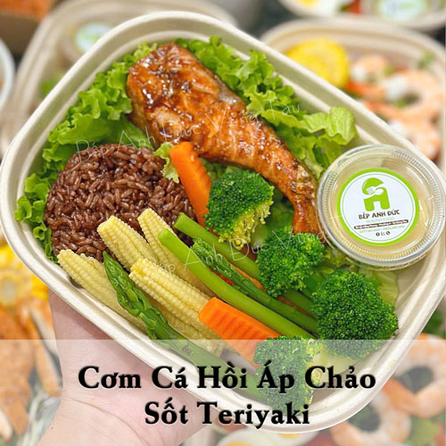 Cơm Cá Hồi Áp Chảo Sốt Teriyaki