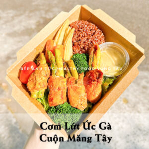 Cơm Lứt Ức Gà Cuộn Măng Tây