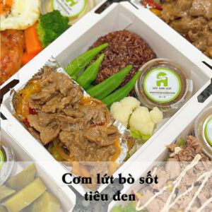 Cơm lứt bò sốt tiêu đen