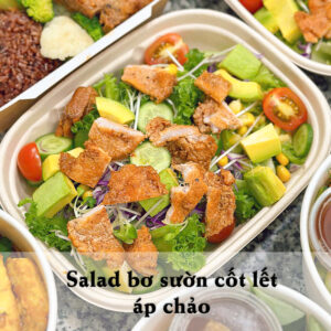 Salad bơ sườn cốt lết áp chảo1