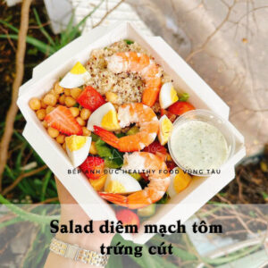 Salad diêm mạch tôm trứng cút