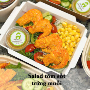 Salad tôm sốt trứng muối